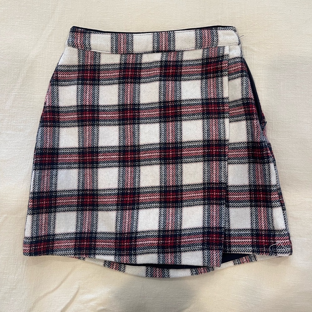 Abercrombie Wool-blend Mini Skirt in Red Plaid (XXS)
